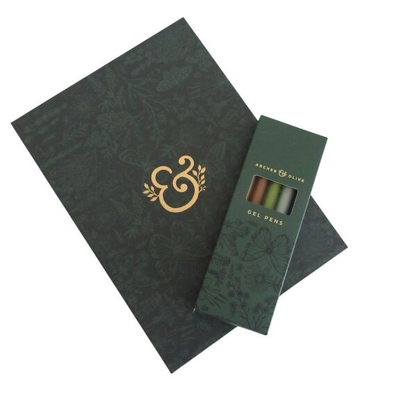 New Archer and Olive Butterfly in Frame Notebook & Set of 5 Gel Pens - Picture 2 of 12